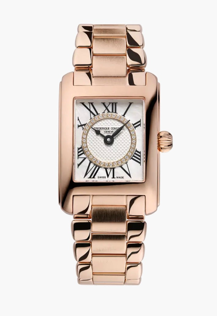 Ladies Classics Carree in Rose Gold with Diamond Dial