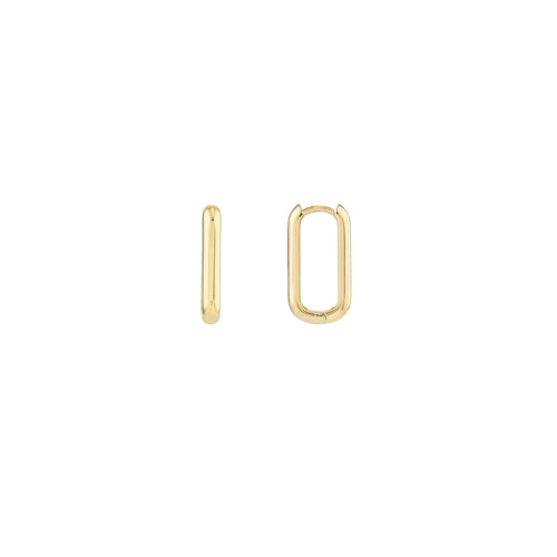 Medium Oblong Hoop Earrings in Gold