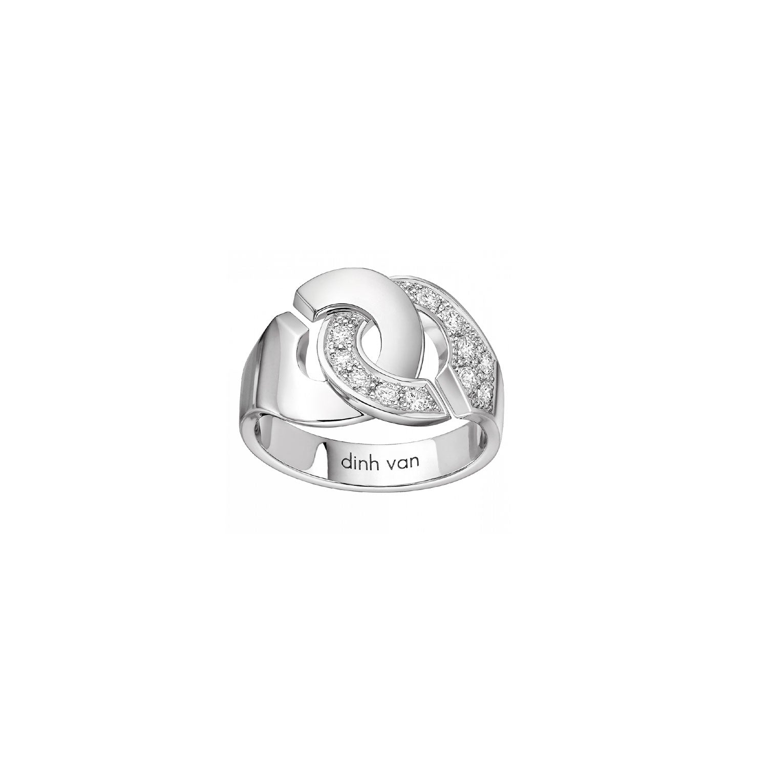 Menottes R12 Ring with Diamonds in White Gold