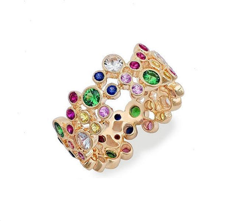 Eternity Band with Multi-Color Sapphires and Gems