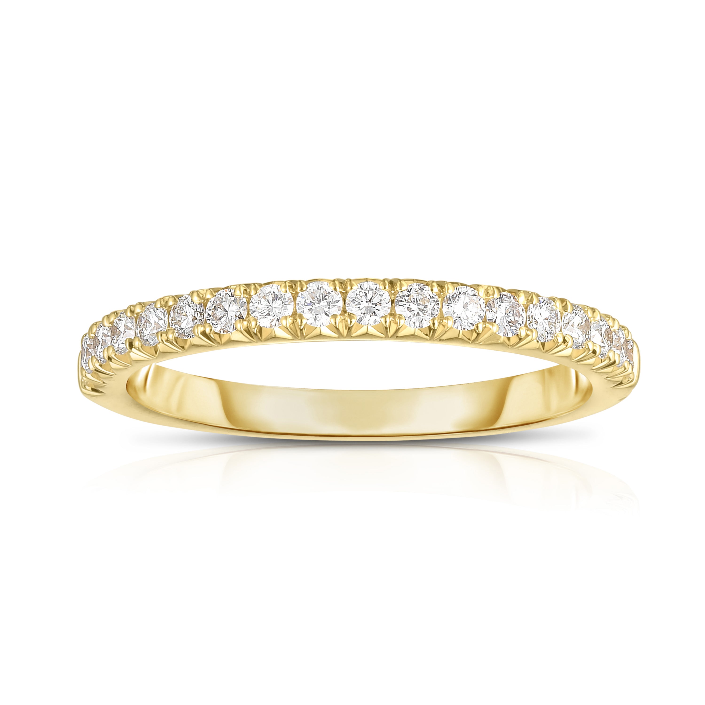 1/2 Way French Cut Diamond band in Yellow Gold