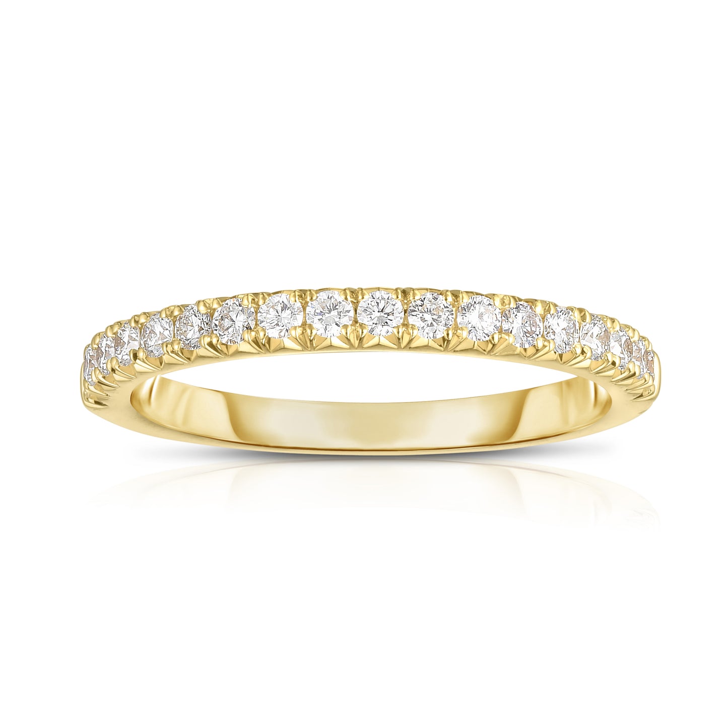 1/2 Way French Cut Diamond band in Yellow Gold