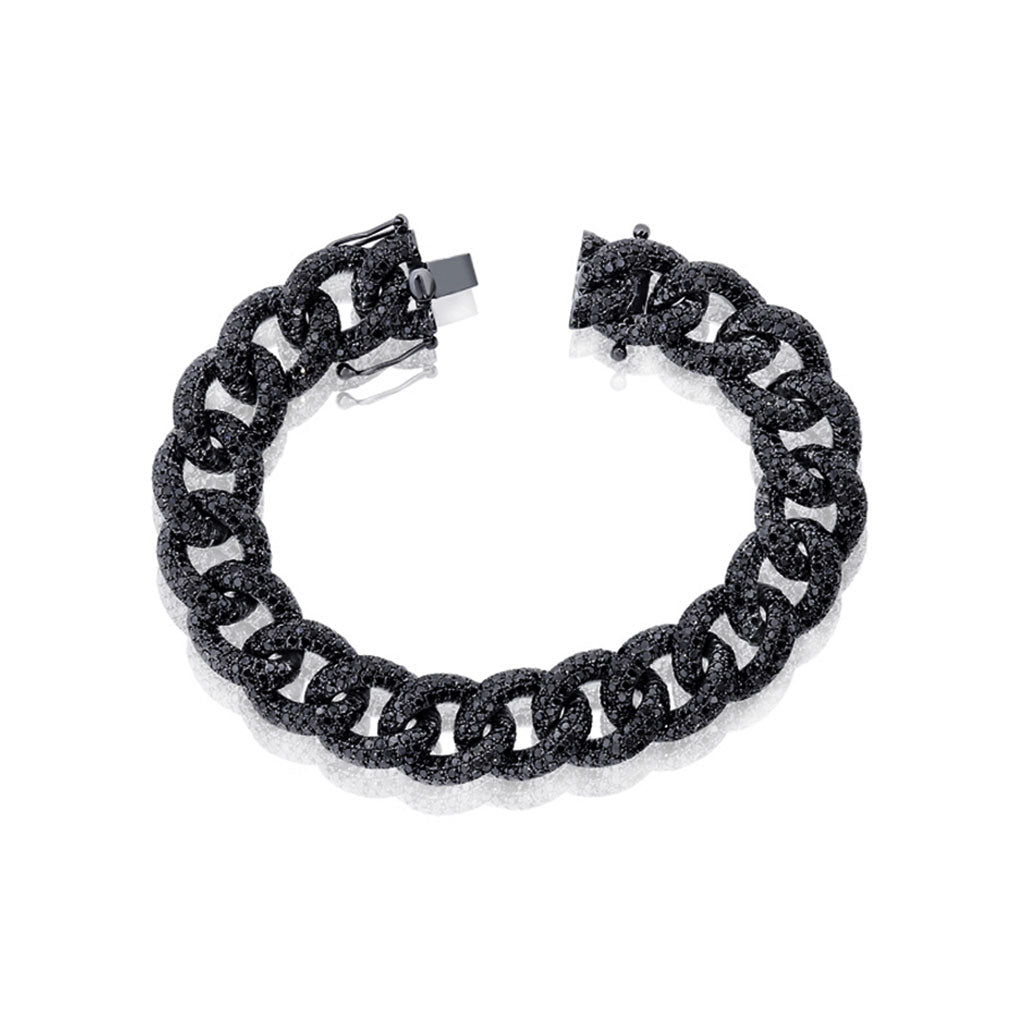 Black Diamond Curb Link Bracelet