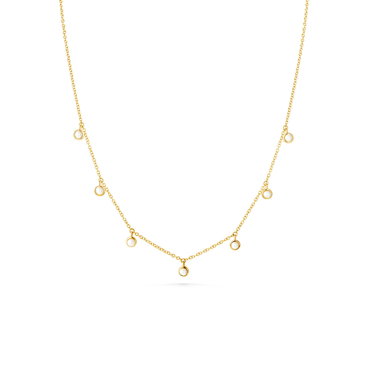 Dangling Pearl Station Necklace
