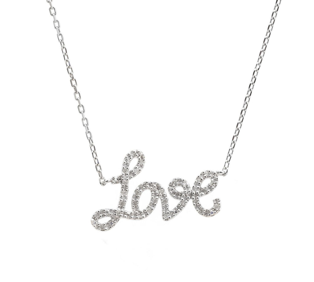 Diamond Script LOVE Necklace