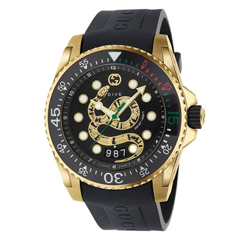 Dive Watch with Gold Snake