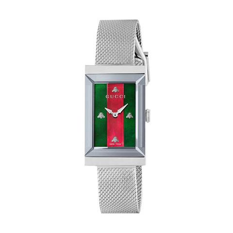 G-Frame Watch with Red & Green Mother of Pearl Dial