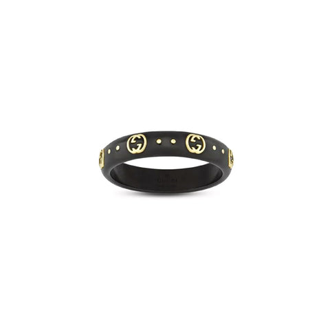 Synthetic Black Corundum Icon Ring
