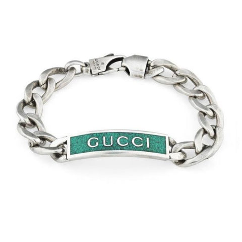 Tag Bracelet with Turquoise Enamel