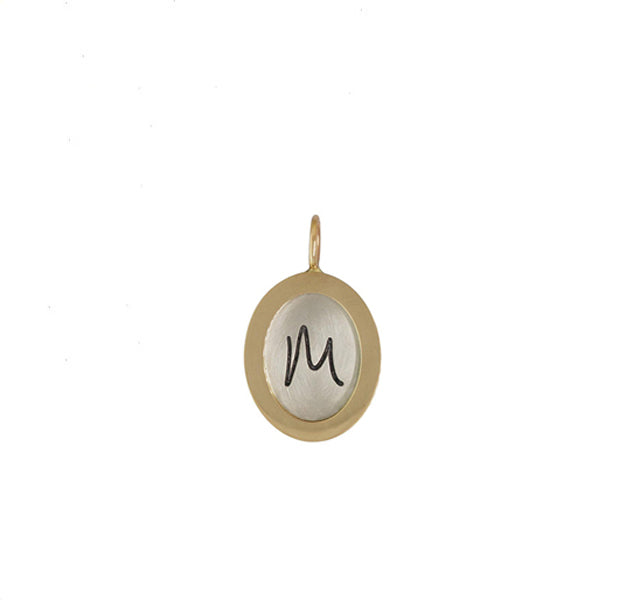 "M" Pendant in Silver and Gold