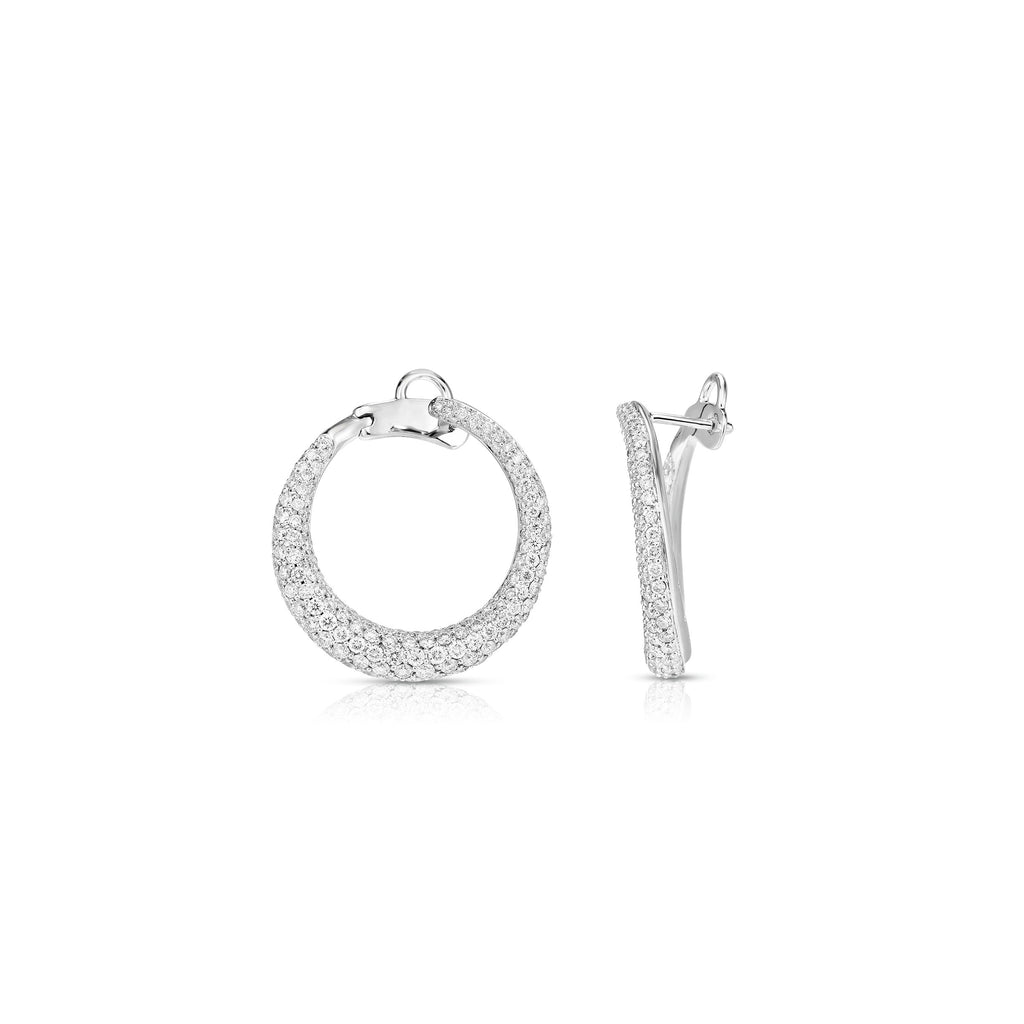 Circle Hoops with Pave Diamonds