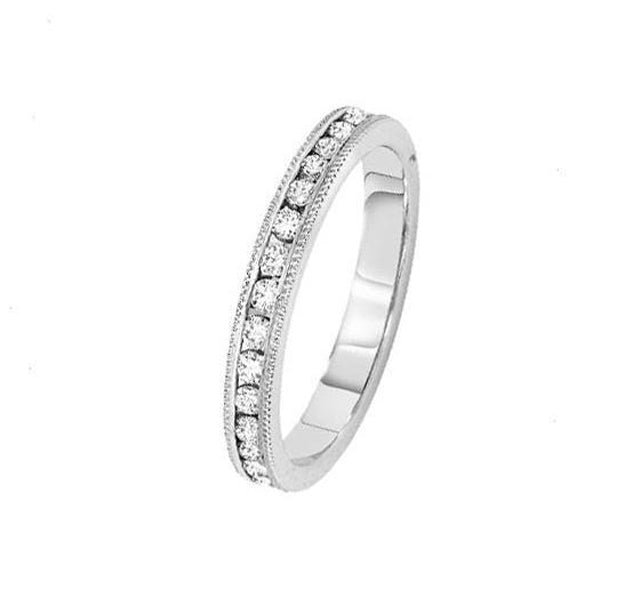 Diamond Channel Eternity Band in White Gold
