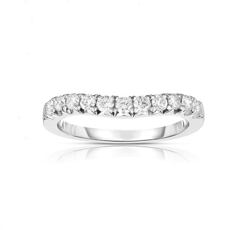 Curved French Cut Diamond Band