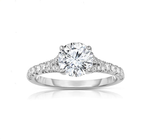 French Cut 1ct Engagement Ring Mounting .30tw