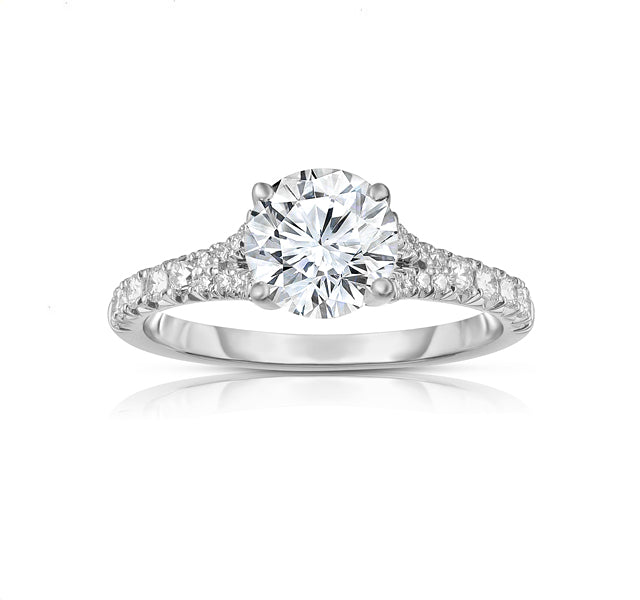 French Cut 1ct Engagement Ring Mounting .32tw