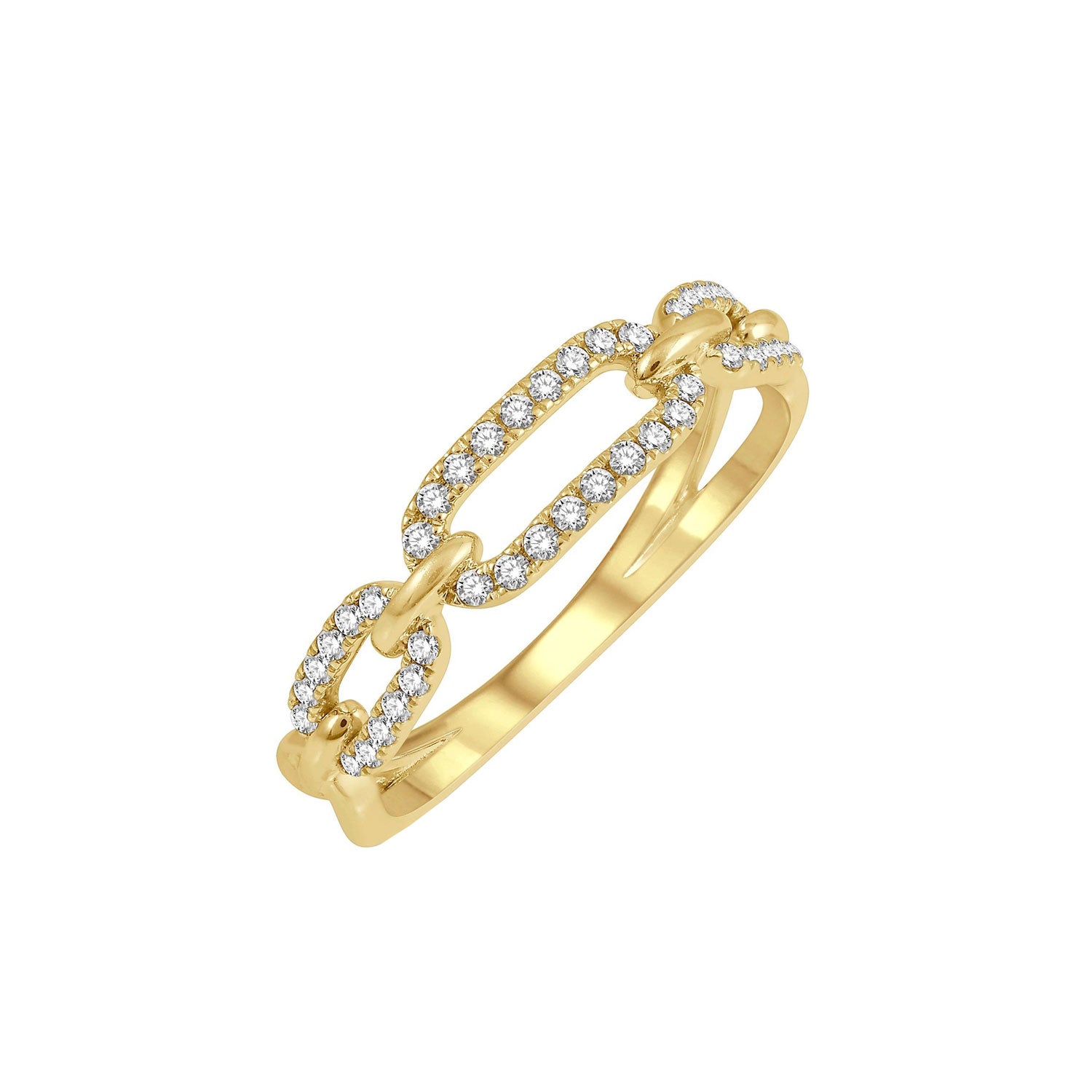 Diamond Paperclip Link Ring