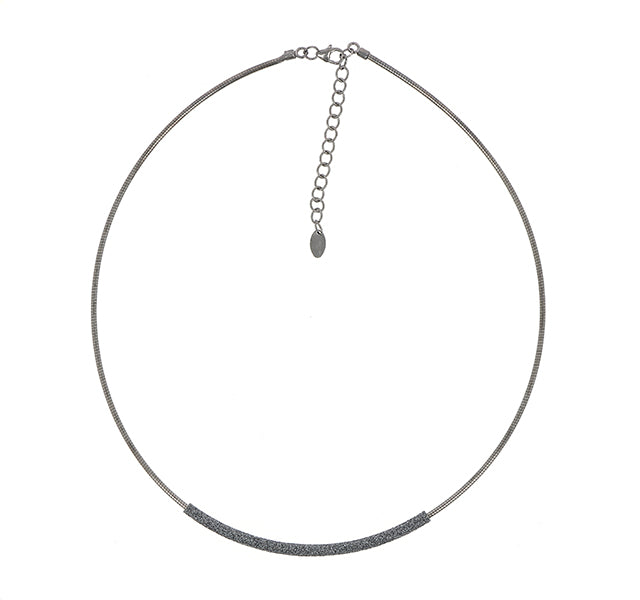 DNA Spring Single Strand Necklace With Floating Polvere