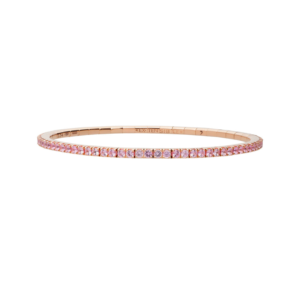 Springs Stretch Tennis Bracelet with Pink Sapphire