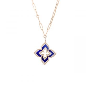 Venetian Princess Lapis Pendant Necklace with Diamonds