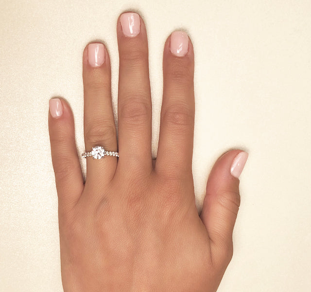 Diamond Shared Prong Engagement Ring Setting 18KW