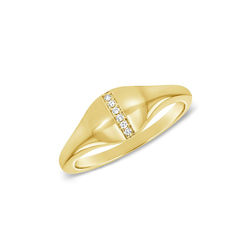 Signet Pinky Ring with Diamonds