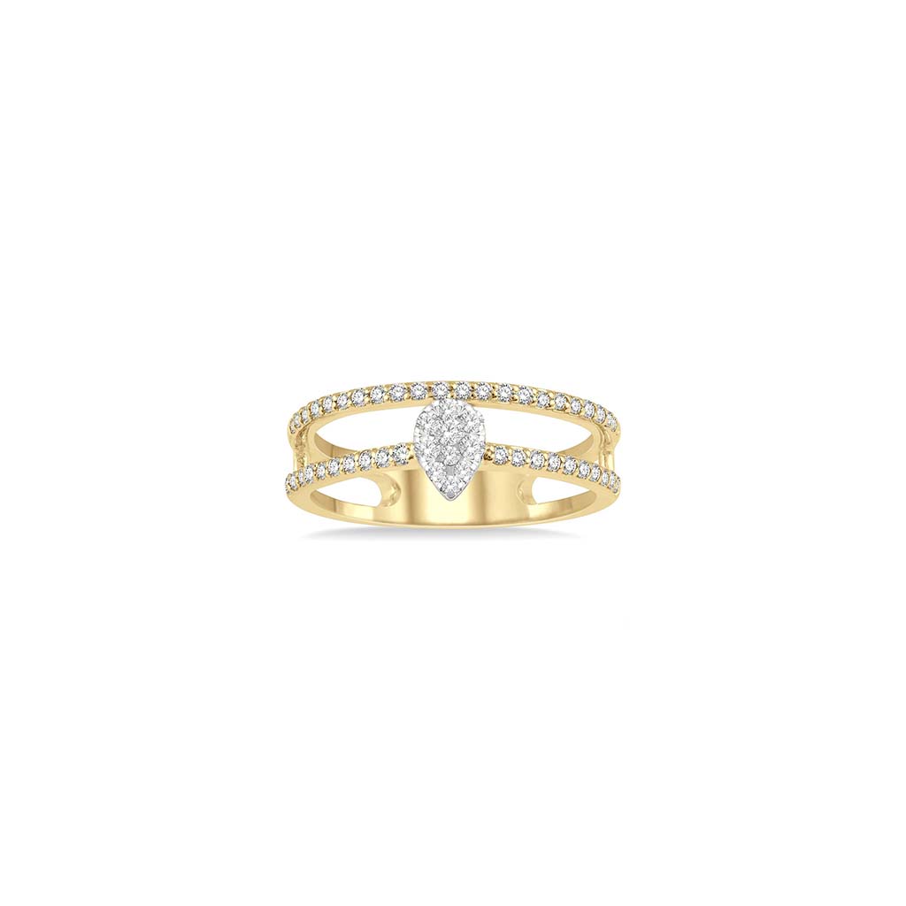 Two-Row Pear Cluster Diamond Band