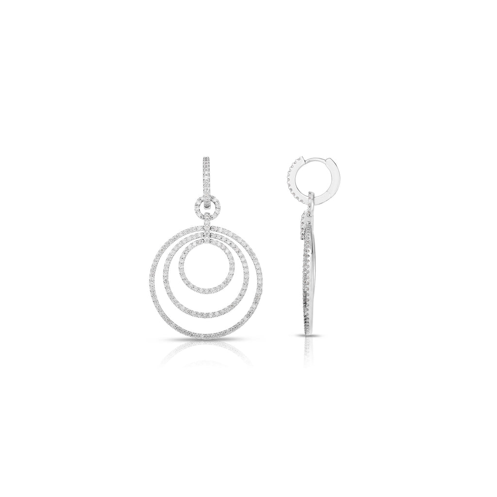 Long 3-Loop Diamond Hoop Earrings