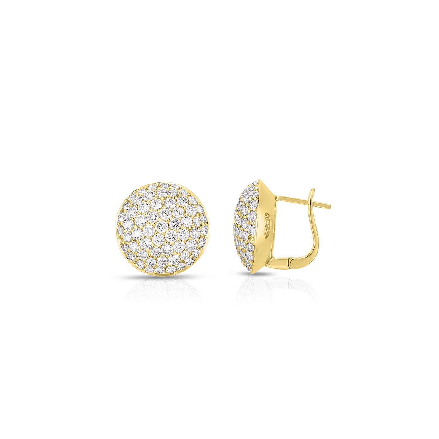 Domed Button Stud Earrings in Yellow Gold