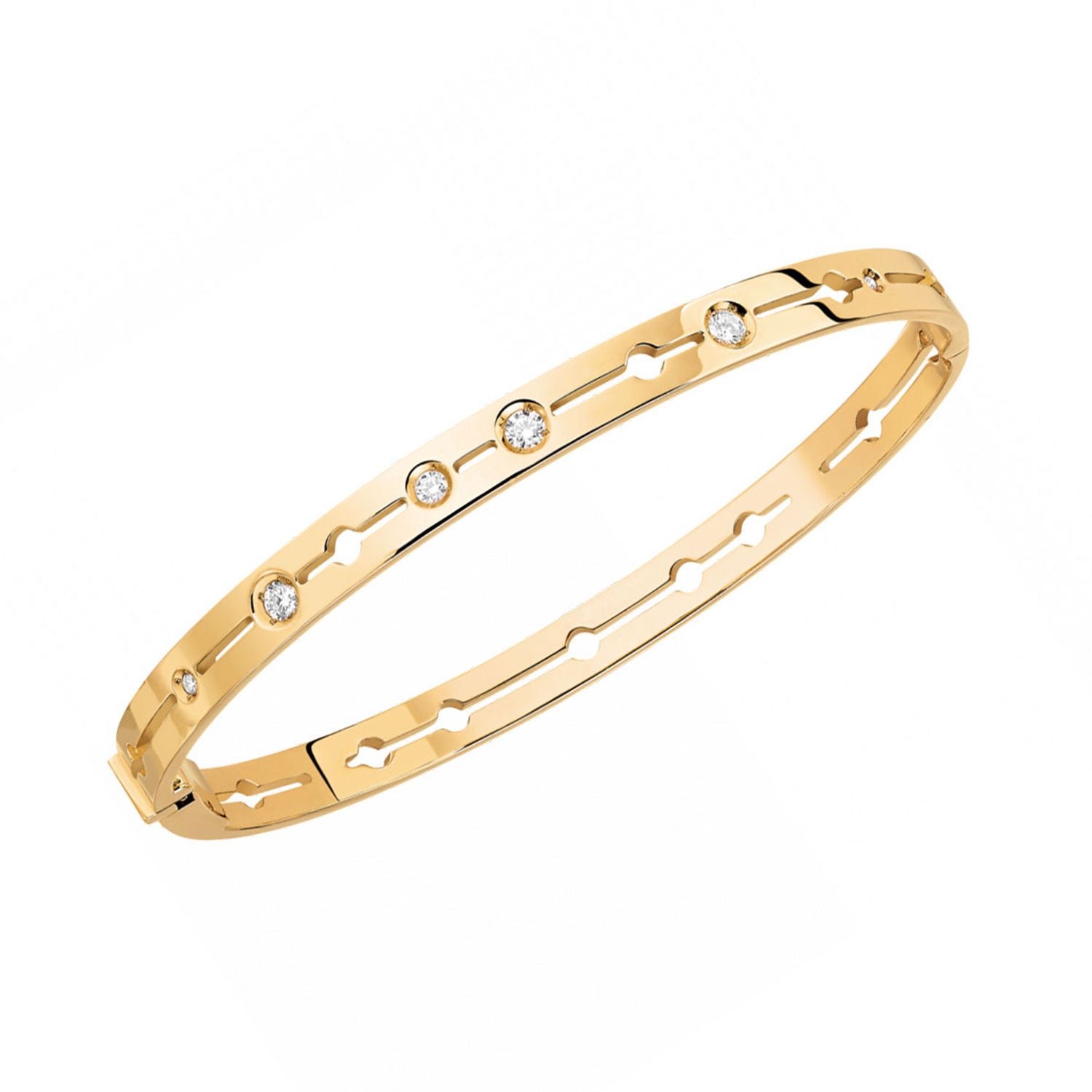 Pulse Bracelet with Diamonds in Yellow Gold
